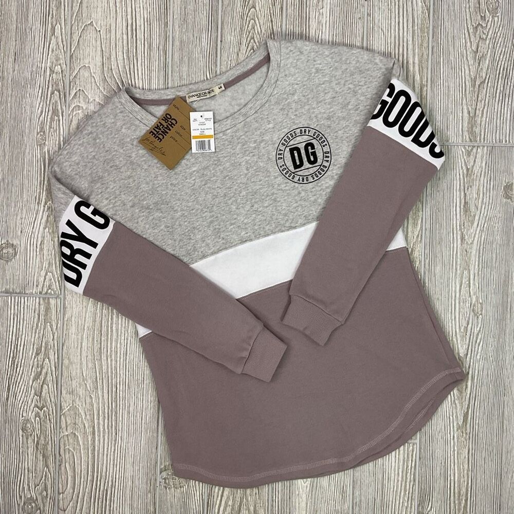 Brand New Chance or Fate Women's Small Gray Dry Goods Long Sleeve Sweater Top